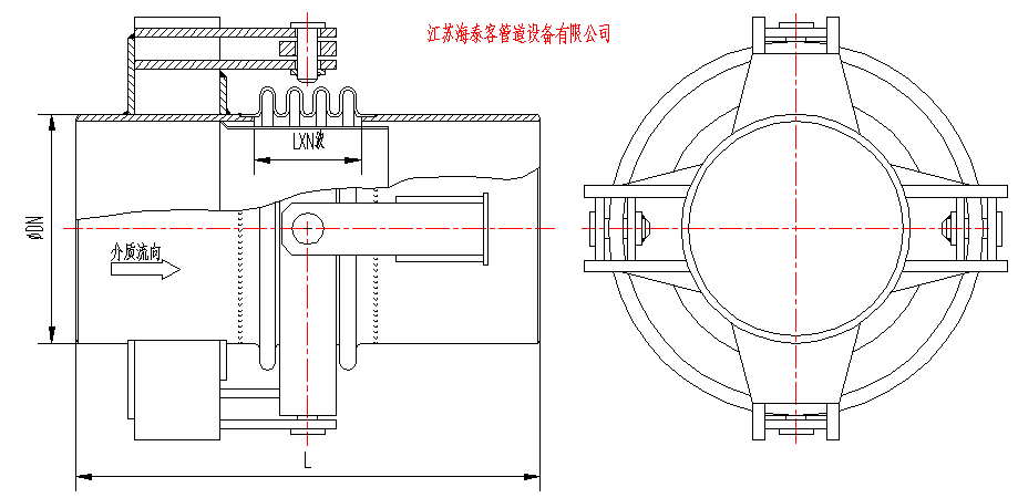 DW單式萬向鉸鏈型膨脹節(jié)結(jié)構(gòu)